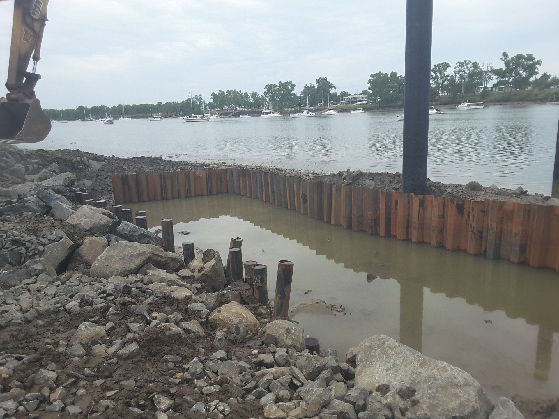 Steel Sheet Piles - Callaghan Park, Rockhampton - Boat Ramp Stabilisation