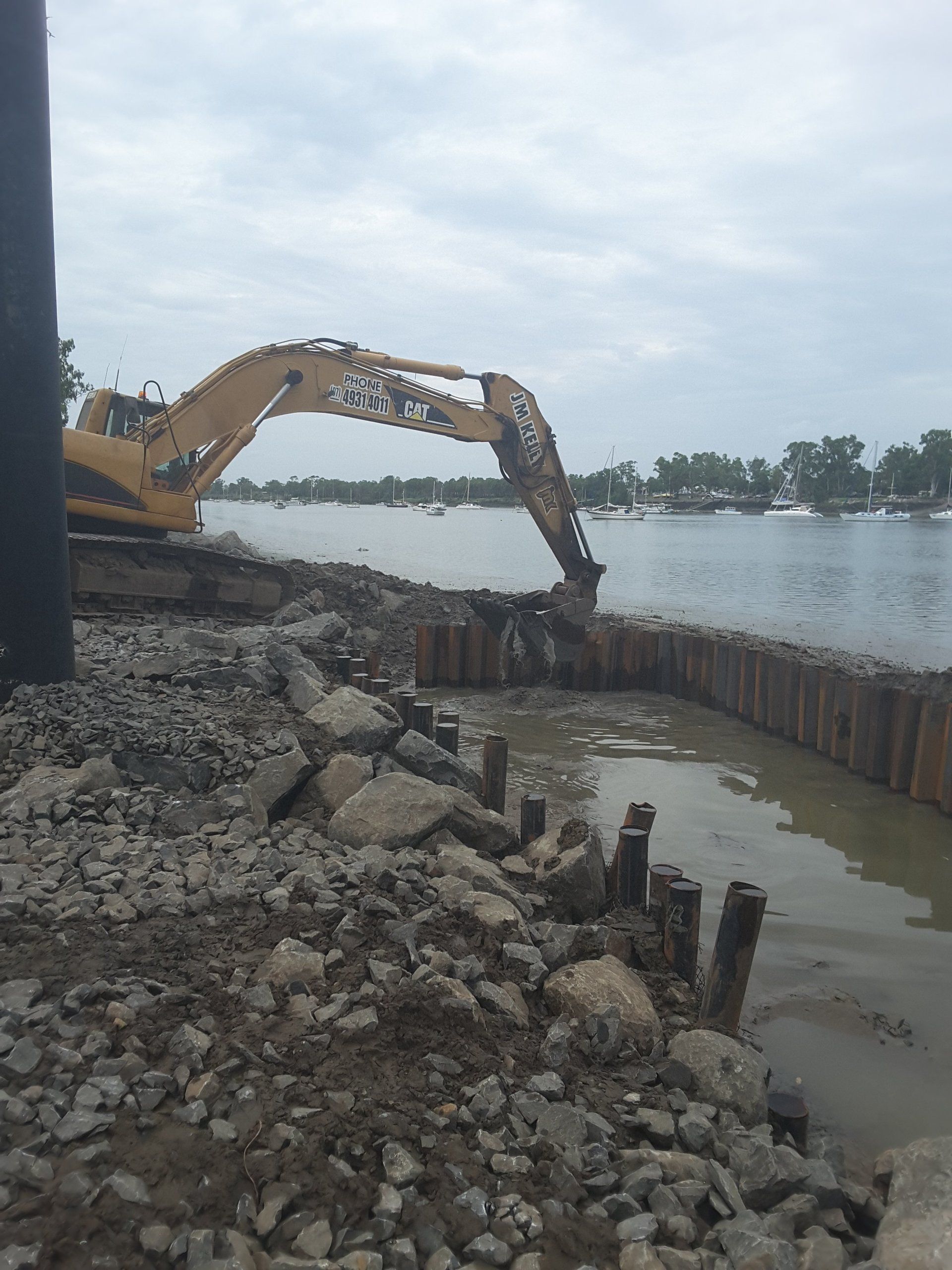 Steel Sheet Piles - Callaghan Park, Rockhampton - Boat Ramp Stabilisation
