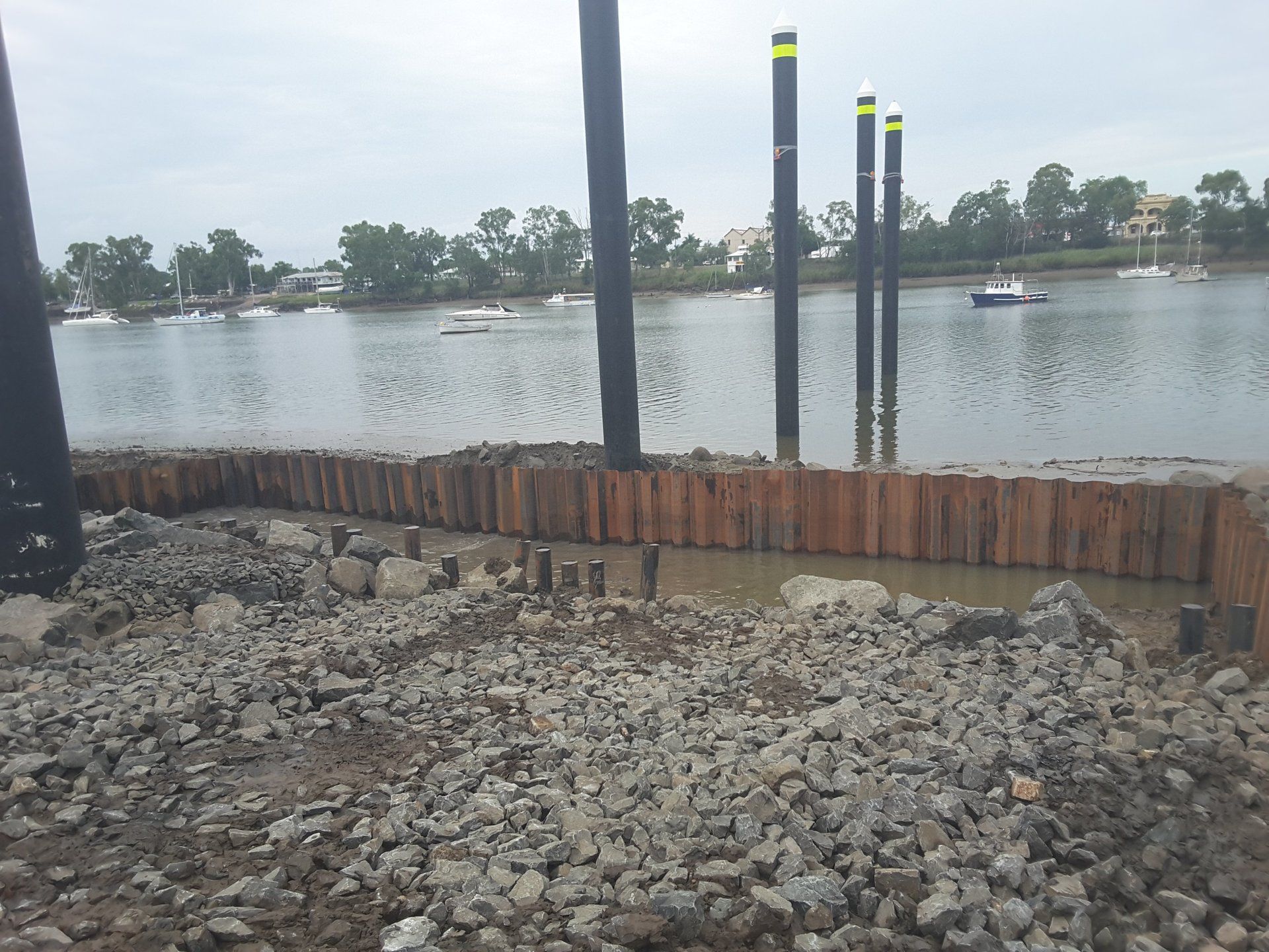 Steel Sheet Piles - Callaghan Park, Rockhampton - Boat Ramp Stabilisation